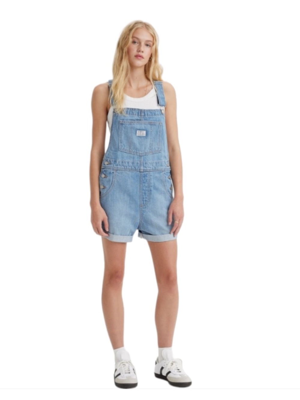 Levi's Light Blue Denim Short Overalls Romper